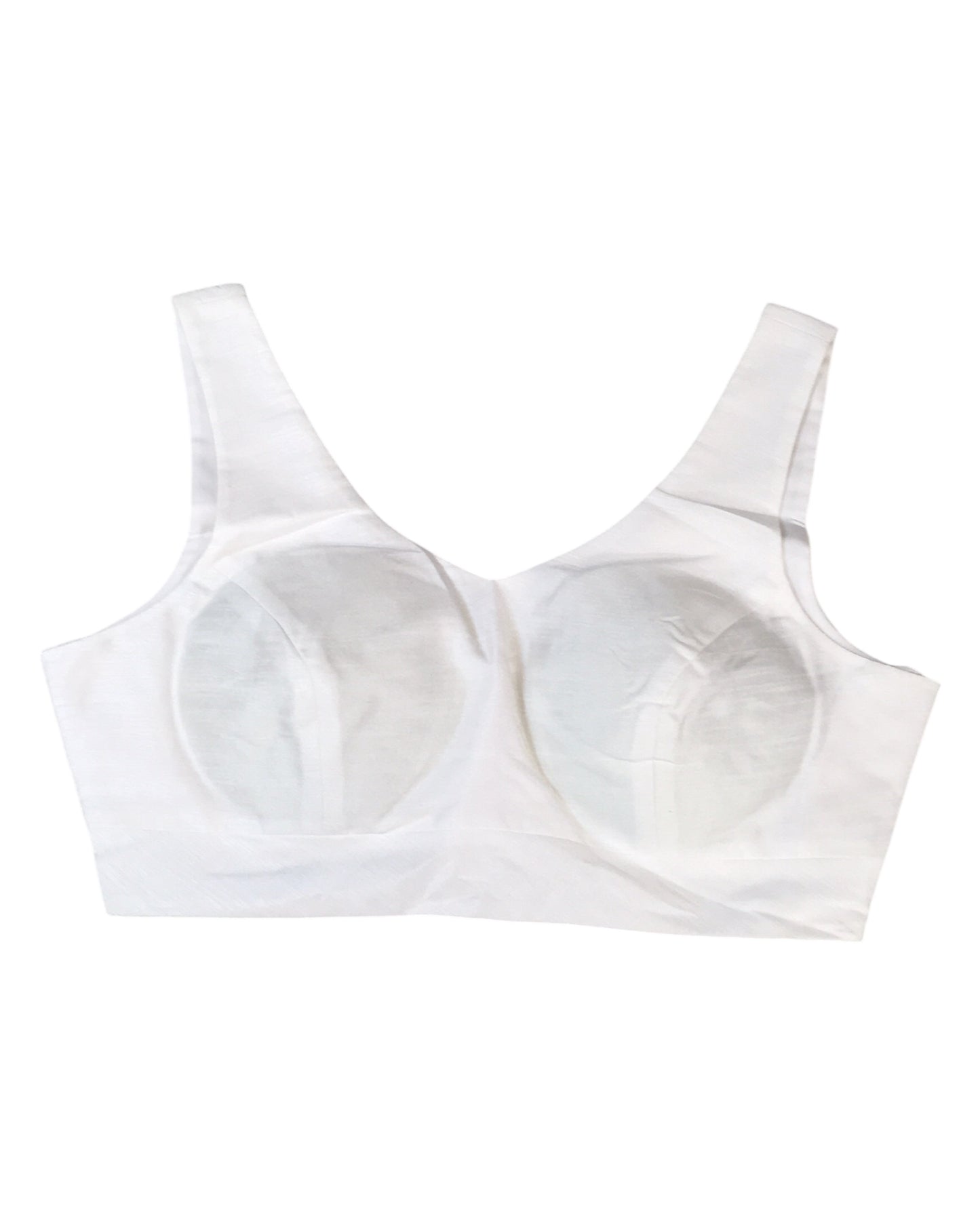 White - Silky Saree blouse with cups,  Sleeveless - 38" - UK Stock - Quick Delivery - RNK - R722A-KY