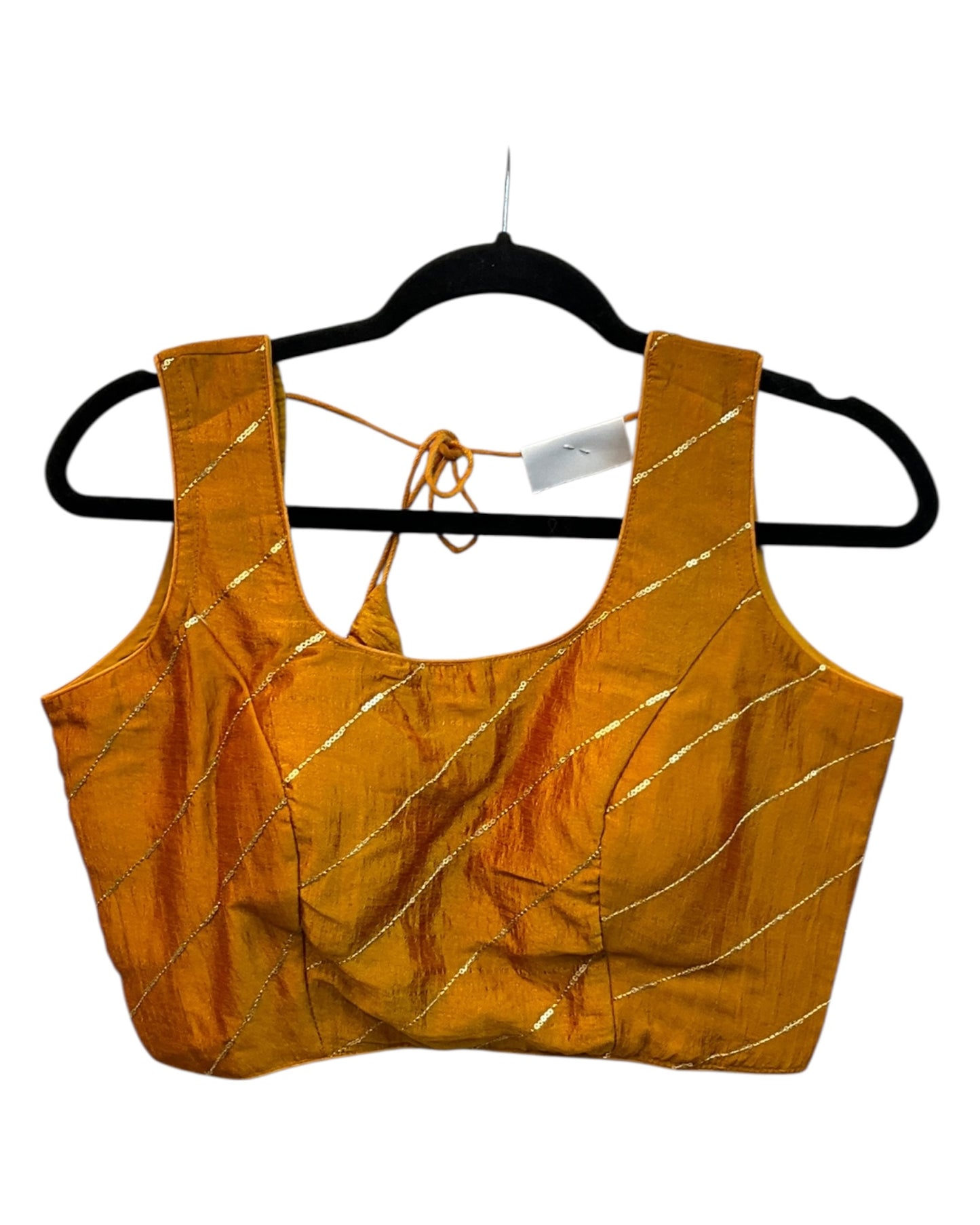 Amber Yellow -  Dupion Silk Lehenga Set  - Garba / Dandia , Mehndi / Sangeet / Weddings - Size UK 12 (38" Bust) Adjustable to Size 14 - UK Stock - 24h Dispatch - AF2506 09TY25