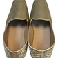 Very Comfortable Dark Gold Brocade Loafer Style Mojri - Indian Mens shoes - Mojari , Khossay -  YD2602