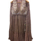 Dusty Pink - Designer Halter Neck Blouse, Chiffon Lehenga Set - Weddings , Sangeet,  Henna, Haldi - 24h Dispatch -ZC1333 KKP