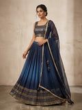 SALE ! Size UK 14 (40") Navy Blue - Lehenga Set - Mehndi / Sangeet / Bridesmaids / Weddings / Garba  - UK Stock - 24h Dispatch - PC2615