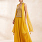 UK 12 / 38" - Haldi Yellow - Designer Ladies Medium Top Palazzo Trousers Suit -  - VMK Sunita 10PA26