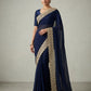 Navy Blue - Fancy Party Saree with Blouse Piece - UK stock - 24hr Dispatch - SP2604 KC