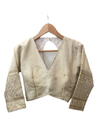 Cream - Long Sleeves, Silky Lehenga Set - Weddings , Sangeet,  Henna, Haldi - 24h Dispatch - KTC24338 JP 0624