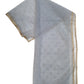 Grey - Ladies Net Dupatta with Gold Lace Border  & Diamante - Mix N Match -  VC2501 T0125