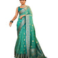 Sea Green - Handloom  - Cotton Silky Banarasi Saree with Blouse Piece - RP84002 10KP25