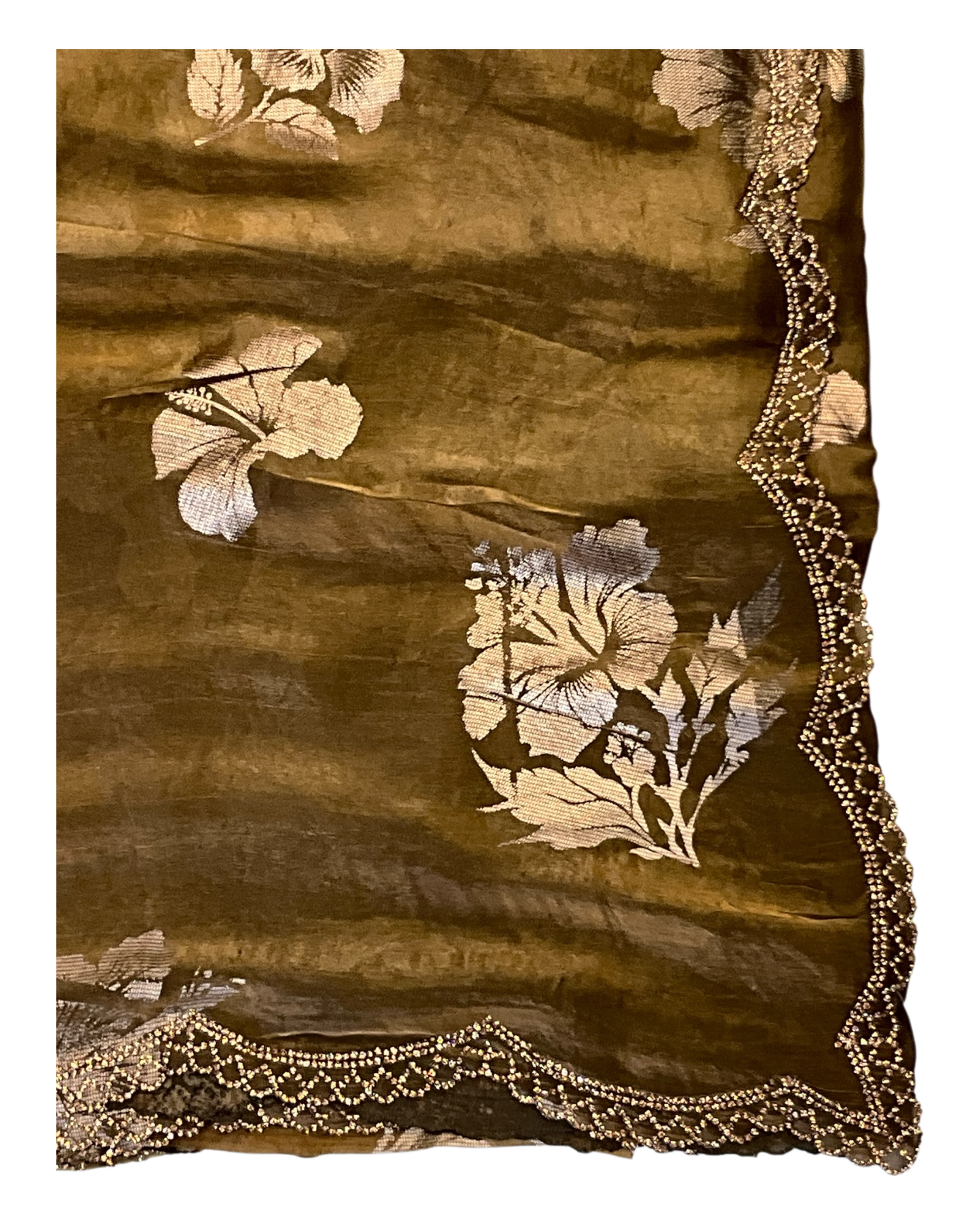 Gold - Floral Printed Blouse Piece - UK stock - 24hr Dispatch - RS2504 VP
