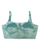 Sea Green - Rich Banarasi Thin Strap Designer Saree blouse with cups, 38" - UK Stock - Quick Delivery - RNK - R651- H