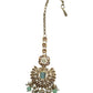 Sea Green - Large - Antique Gold Finish Traditional Tika Head piece - Bollywood - Weddings - PRI1773  11V24