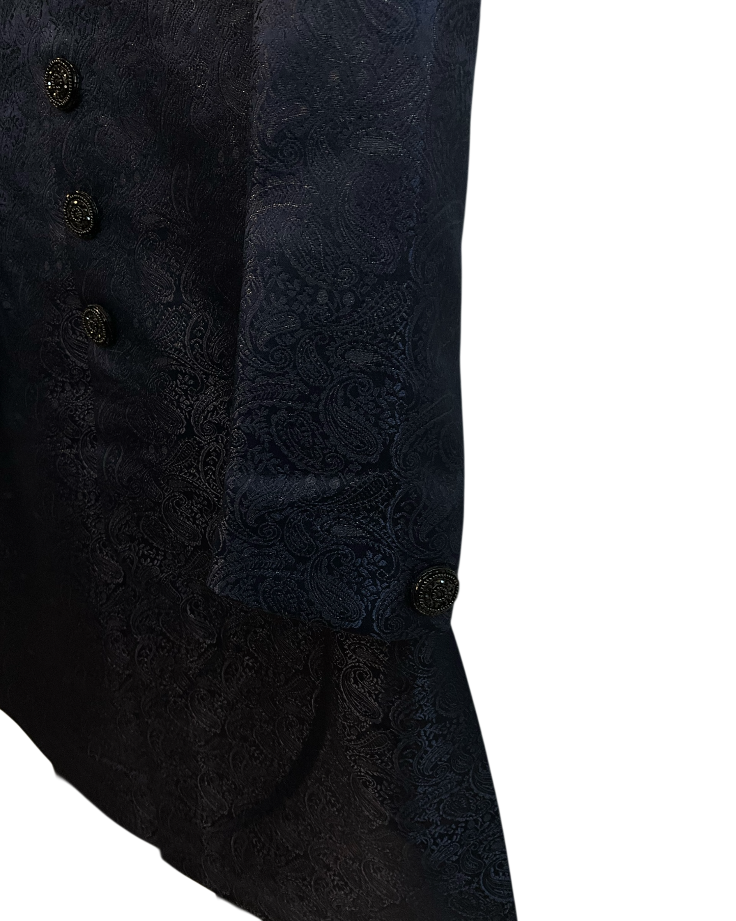 Navy Blue - Rich Banarasi Brocade - Sherwani with Black Hand Embroidery - BS1025 02RP26