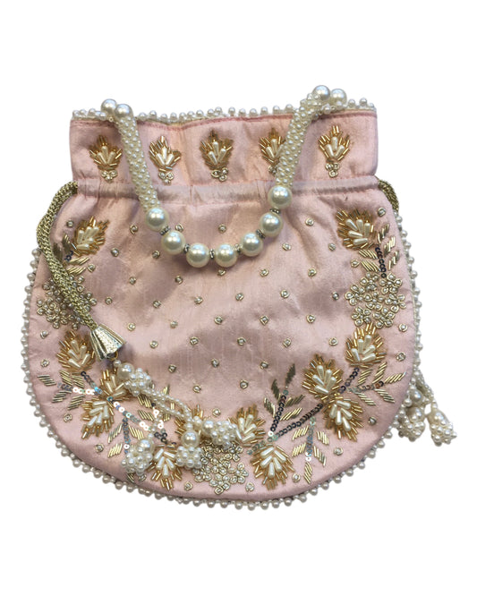 Pink - Silky Bollywood Ladies Potli / Pouch Style HandBag - GJ21 10Rp24