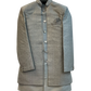 Silver / Grey - Mens Knee Length  Jacket with Long Waistcoat - Sherwani / Indo-Western - Fantastic Fit - KCS6600 03PV26