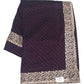 Wine / Plum - Chiffon Crepe - Party Wear Embroidered Saree with Blouse Piece - SP2504012 KP