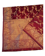 Maroon - Traditional Handloom Banarasi Sari / Saree - with Blouse Piece - SN2404 11VC24