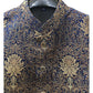 Navy Brocade - Rich Banarasi Handloom Mens Waistcoat / Bandi - Bollywood - HHF2406 KK 0624