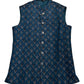 Rich Teal with Contrast Thread Brocade - Premium Mens Waistcoat - VNS-JKT14 10KJ25