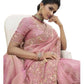 Dusty Pink- Handloom  - Designer Embroidered Saree with Blouse Piece - SULBRI4008 PY 0425