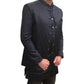 Navy Blue - PREMIUM Slim Fit Mens Self Brocade BandhGala / Prince / Chinese Collar Jacket with Long inside Waistcoat - Fantastic Fit - CS2505 03PY25