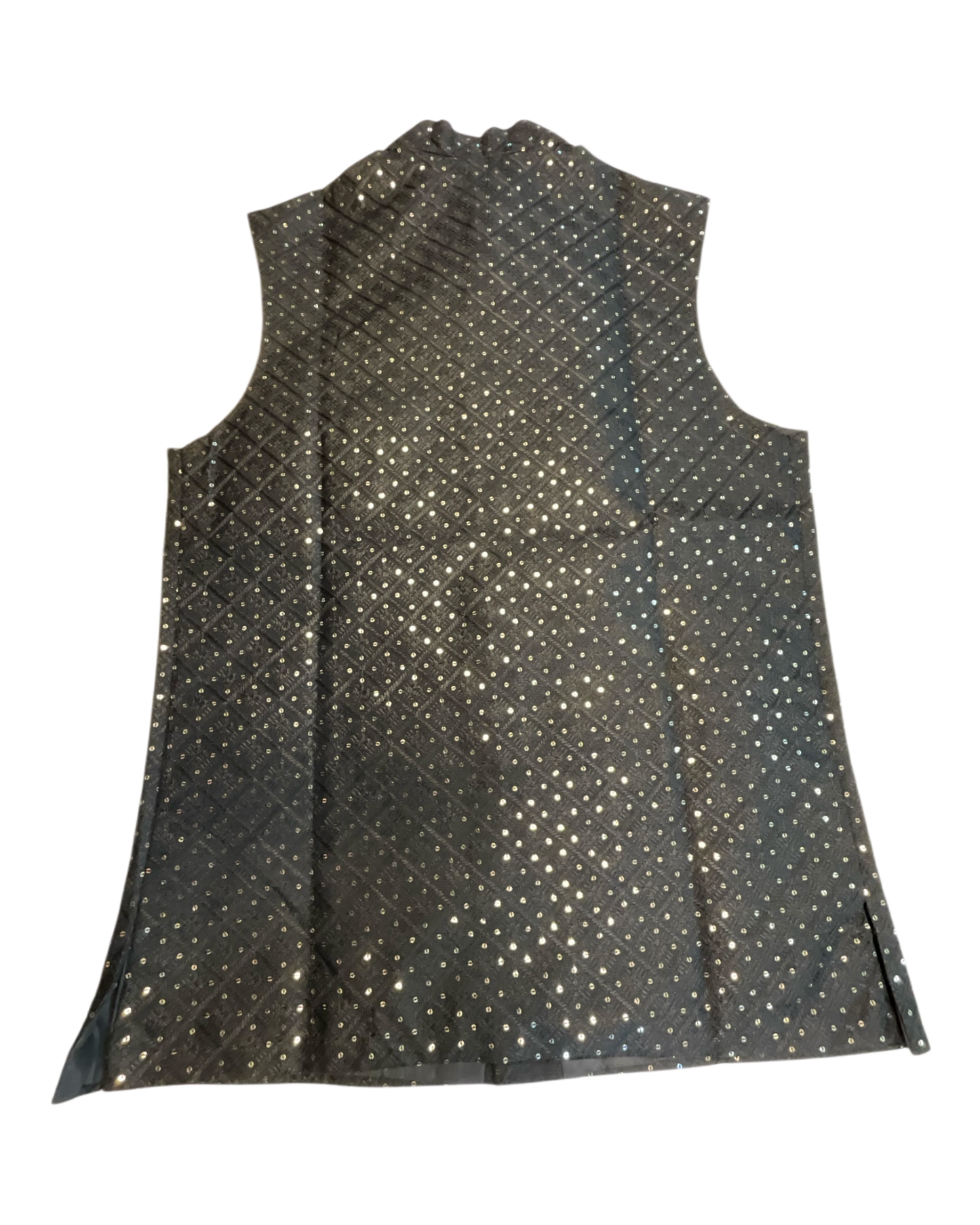 Black - Sequins All Over Embroidered - Mens Indian Waistcoat - UK Stock - 24 hr Dispatch - KCS4785 03KR26