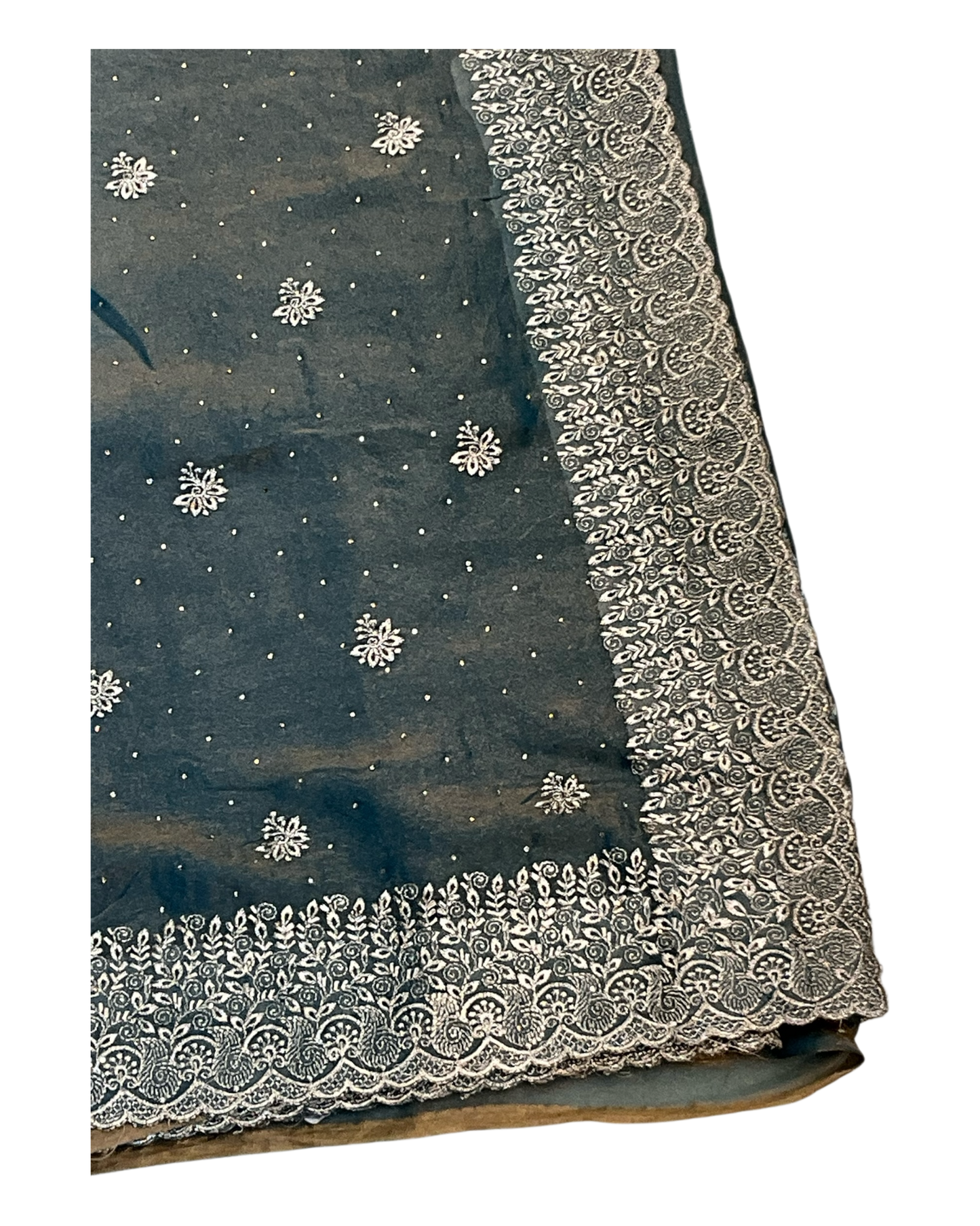 Turquoise Blue - Classic Saree with Thread Work Border and Blouse Piece - UK stock - 24hr Dispatch - RS2534 VY