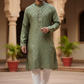 Pista Green - Banarasi Handloom Mens Indian Kurta set - UK Stock - Weddings / Walimas , Sangeet, Diwali, Eid, Mehndi / Henna - VEE2562 VR