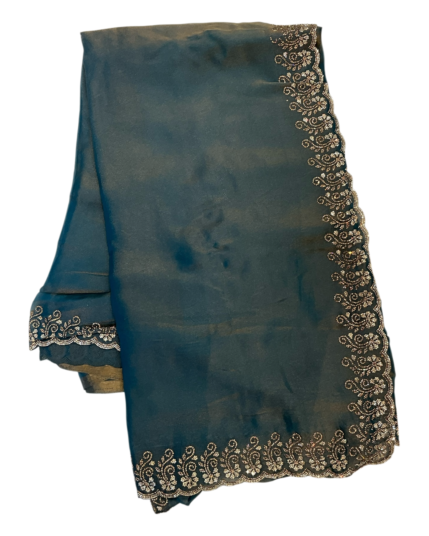 Blue - Rich Saree with Stone Work and Blouse Piece - UK stock - 24hr Dispatch - RS2516 TH