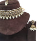 Gold - Medium Size Antique Gold Finish Choker Necklace Set with Earrings - RAK149  C 0424