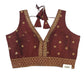Dark Maroon - Dupion Silky Saree / Lehenga blouse - 38" Bust (UK 12) Can be let out to size 16  - AF2406 H 0324