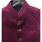 Magenta - Rich Lucknowi Sequins Mens Waistcoat / Bandi - Bollywood - HHF2402 KK 0624