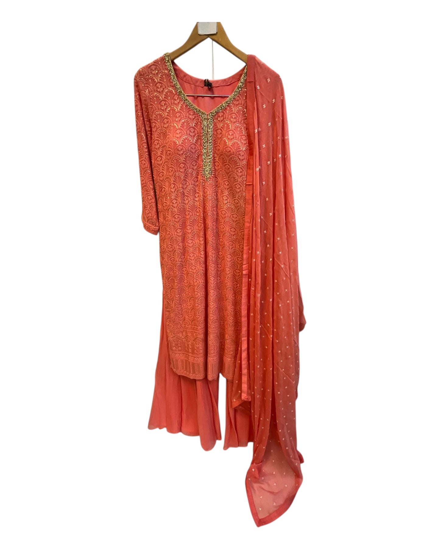 Coral - Ladies Medium Top Palazzo Trousers Suit - Size 14 (40") - KTC241030 JY