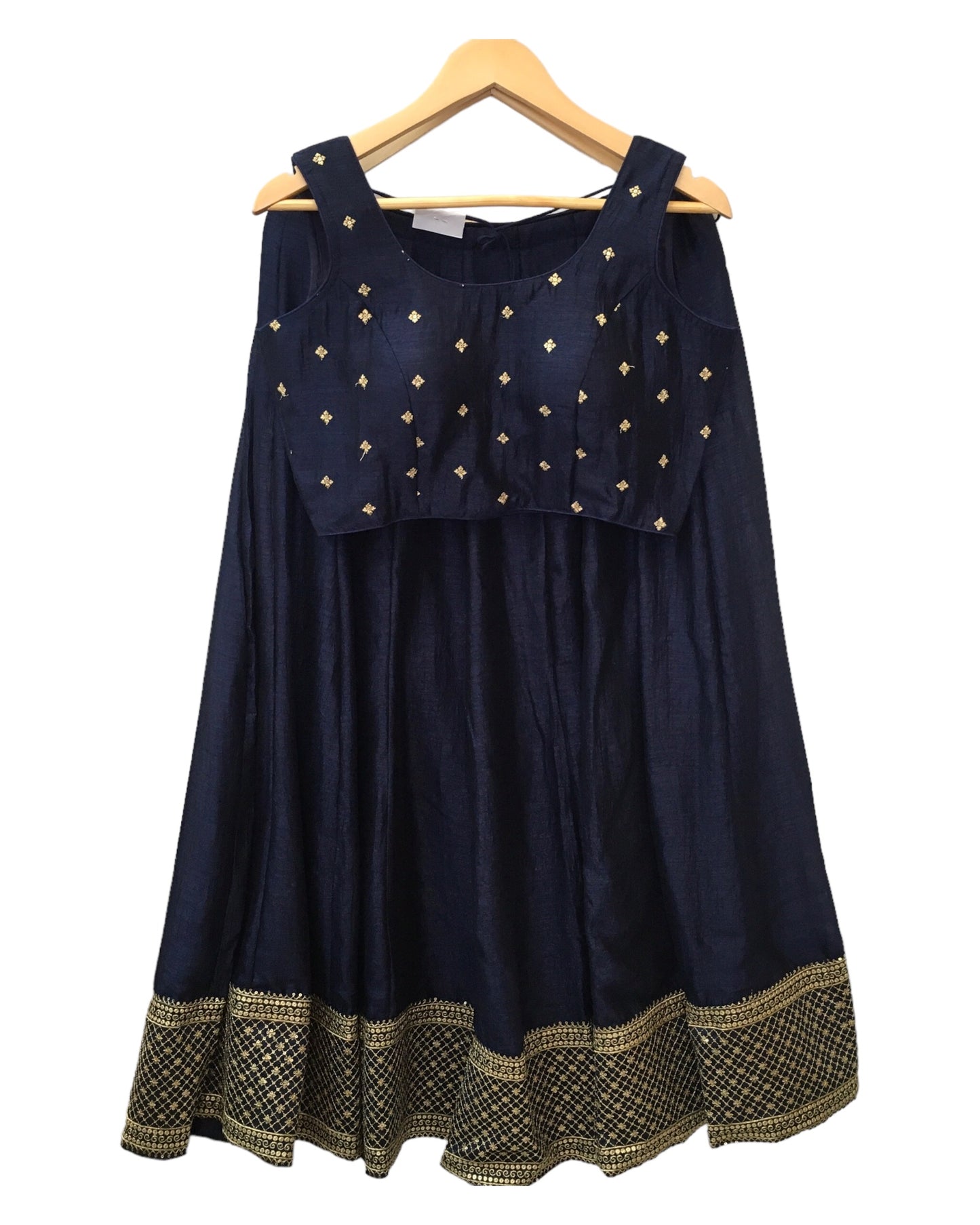 Navy Blue - Silky Lehenga Set - Weddings ,Bridesmaids, Sangeet,  Henna, Haldi - 24h Dispatch - AF2414 TT 0624