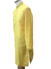 Haldi Yellow Handloom Banarasi Mens Kurta Set - UK Stock - 24h Dispatch - HONDA69 KC 0324