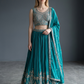 Size UK 12 (38" Bust) Adjustable to Size 14 - Turquoise - Silky Lehenga Set - Mehndi / Sangeet / Bridesmaids / Weddings / Garba  - UK Stock - 24h Dispatch - JF3349 05PA26
