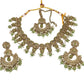 Henna Green - Large Size Necklace Set with Earrings - PRI1752 KK 0424