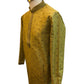 Mehndi Yellow - Brocade -  Mens Indian Kurta set - Weddings / Walimas , Sangeet, Eid, Mehndi / Henna - NAD2510 01KR25