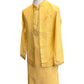 Haldi Yellow - Mens Kurta Set with Rich Brocade Waistcoat  - SHU2507 TY 0325