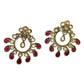 Dark Pink / Magenta - Small Size Antique Gold Finish Necklace Set with Earrings - Bollywood - AE2519 08C25