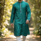 Green - Banarasi Handloom Brocade Mens Indian Kurta set with Trousers - UK Stock - Weddings / Walimas , Sangeet, Diwali, Eid, Mehndi / Henna - YD2601 03VV26