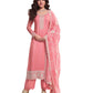 Coral - Simple / Classy Silky Ladies Indian Salwar Suit with Rich Dupatta - Available in Sizes 12 & 18 - VF69095 VR 0924