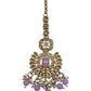 Lilac - Large - Antique Gold Finish Traditional Tika Head piece - Bollywood - Weddings - PRI1773  11V24