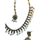 Pearl - Medium Size Antique Gold Finish Necklace Set with Earrings & Head Piece - KAJ1054 08A25