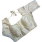 Cream - HYBRID Silky Saree blouse - With Elastic on both side for Great fit - Size 36",38", 40" S M L  - VAM1216 Ap