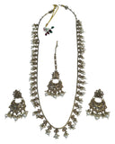 Antique Gold & Pearls - Antique Gold Finish Long Necklace set - Bollywood - Weddings - NIR853 11KP24