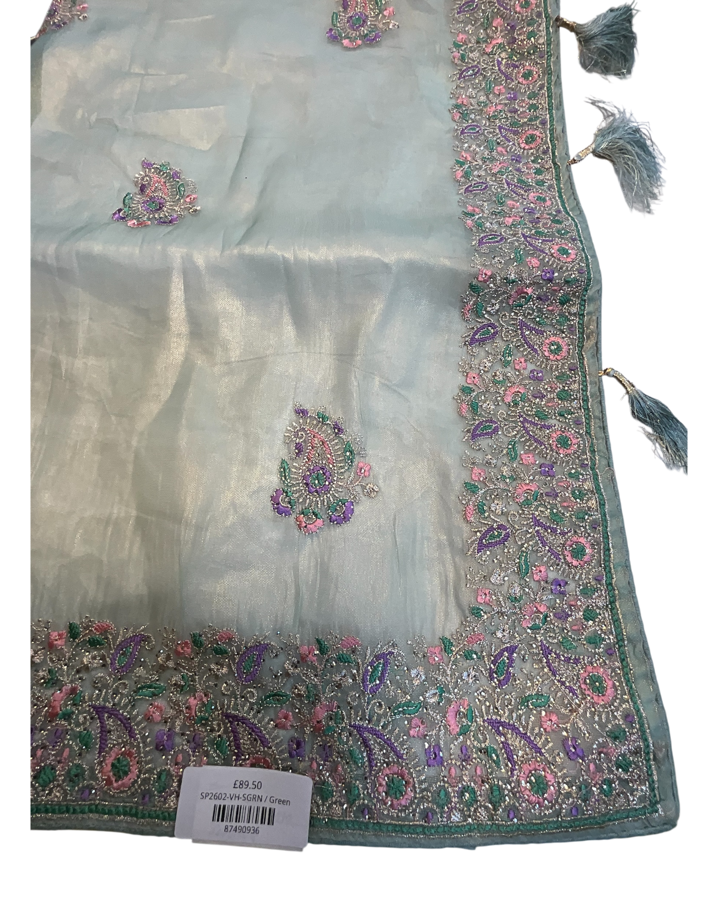 Sea Green - Fancy Party Saree with Blouse Piece - UK stock - 24hr Dispatch - SP2602 VH