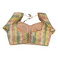36" Bust (UK 10) Pastel Multi Coloured - Banarasi Brocade Saree / Lehenga blouse - Can be let out to size 12  - VFJ217 01KY25