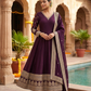 Size 12 (38") - Wine - Designer -  Ladies Long Top / Dress Anarkali Trousers Suit - VMK Afsana 04RA26