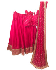 Fuchsia Silky Lehenga Set - Weddings ,Bridesmaids, Sangeet,  Henna, Haldi - 24h Dispatch - AF2401 TT 0324