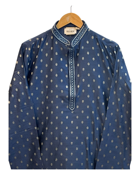 Cobalt Blue - Quality Mens Indian Kurta set - UK Stock - Weddings / Walimas , Sangeet, Diwali, Eid, Mehndi / Henna - NAD25718 VY
