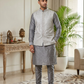Silver / Pastel - Grey - All Over Embroidered - Mens Indian Waistcoat - UK Stock - 24 hr Dispatch - KCS4835 06KA26