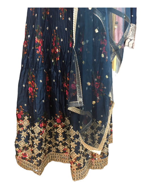 Navy Blue Lehenga Set - Size 12(38") - UK Stock - 24h Dispatch - KTC2401 VC0124